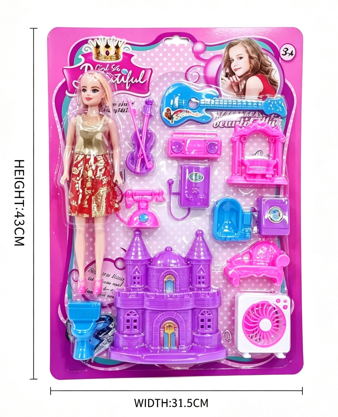 Furniture simulation play house toy set, dreamy villa castle furniture