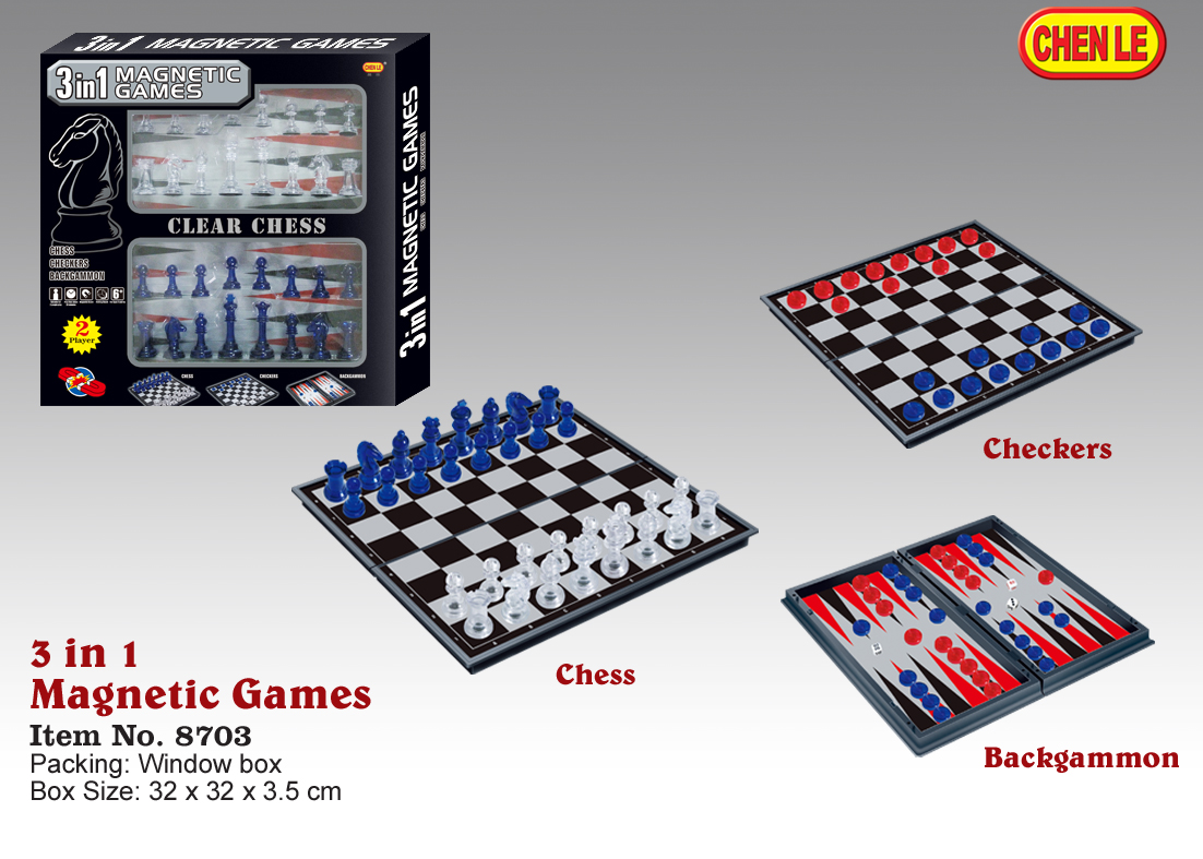 3-in-1 Crystal-like Magnetic Game Chess