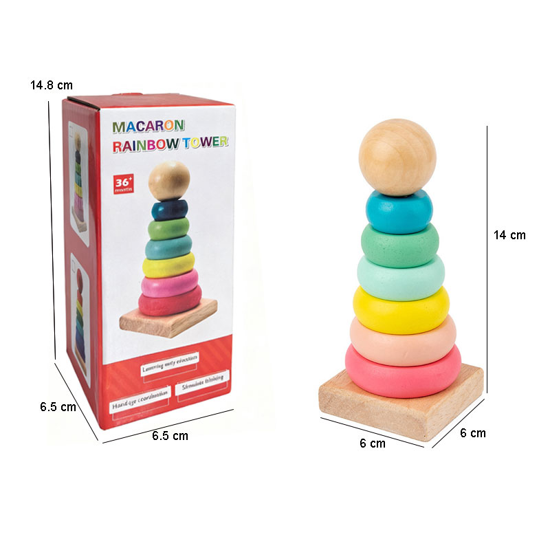 Maca Dragon Color Early Education Tower Set Wooden Toy