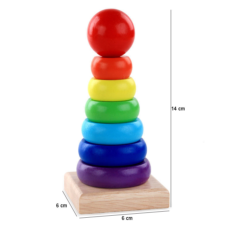 Conventional color early education tower wooden toys