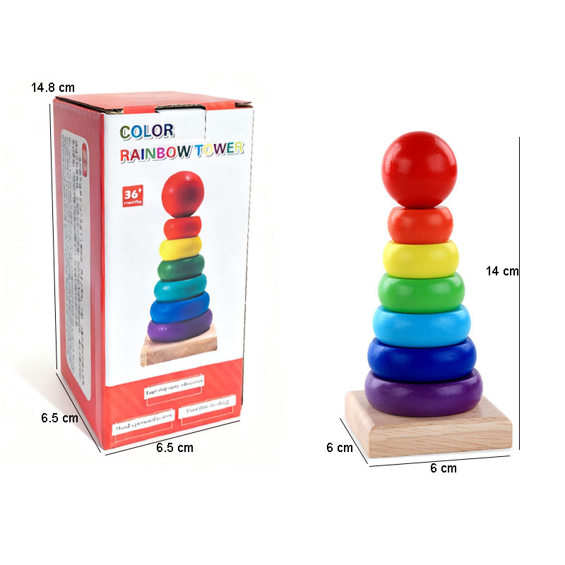 Conventional color early education tower wooden toys