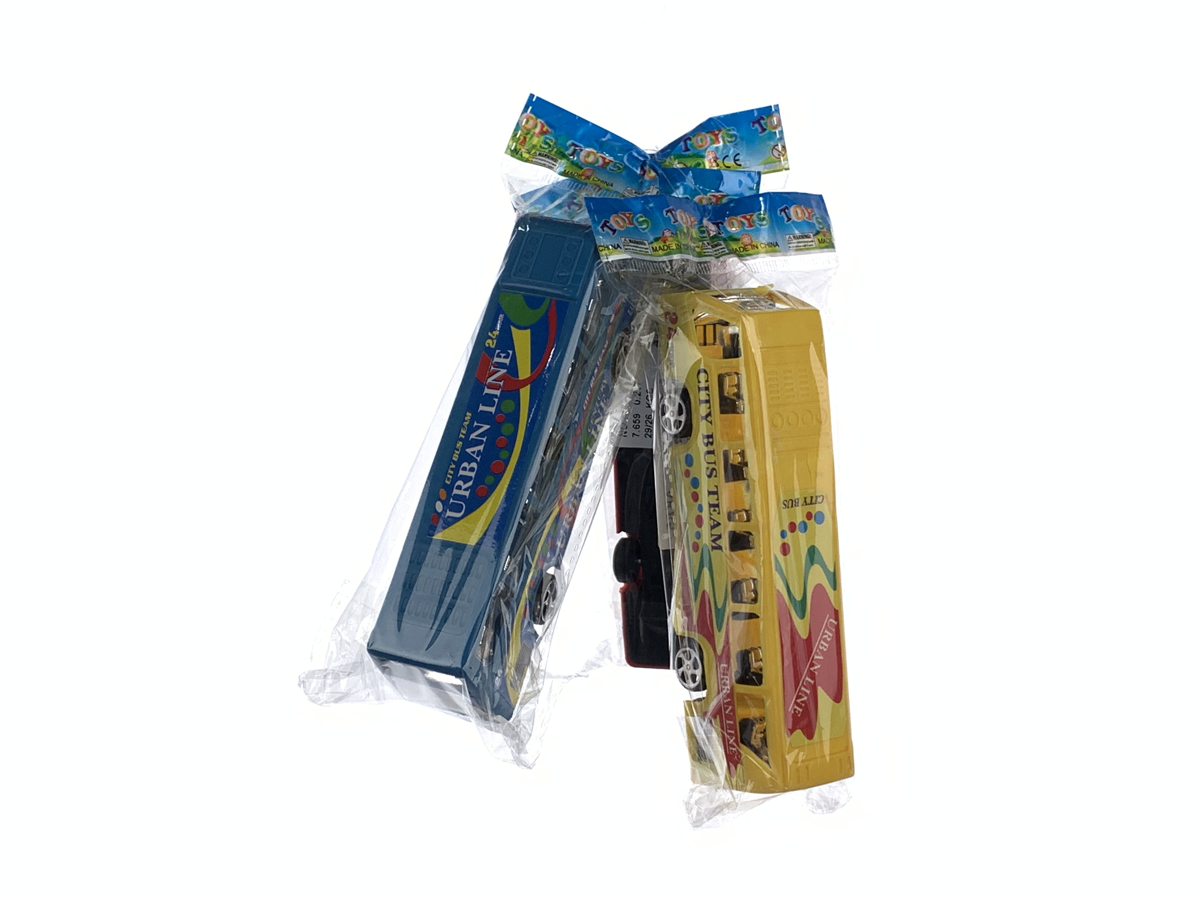 Pull-Back Metal Base Bus - 2 Models & 4 Colors Mixed Set (Boys' Pretend Play Car Models, Educational STEM Toy)
