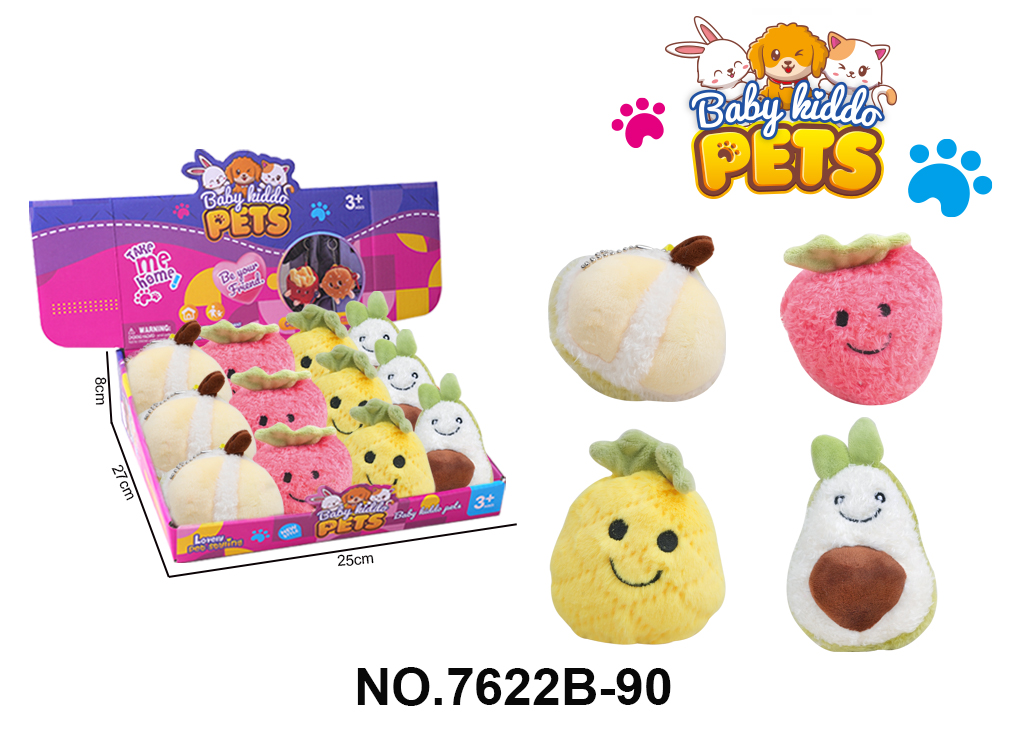 Plush Fruit and Vegetable Charms (12 pcs/Display Box)