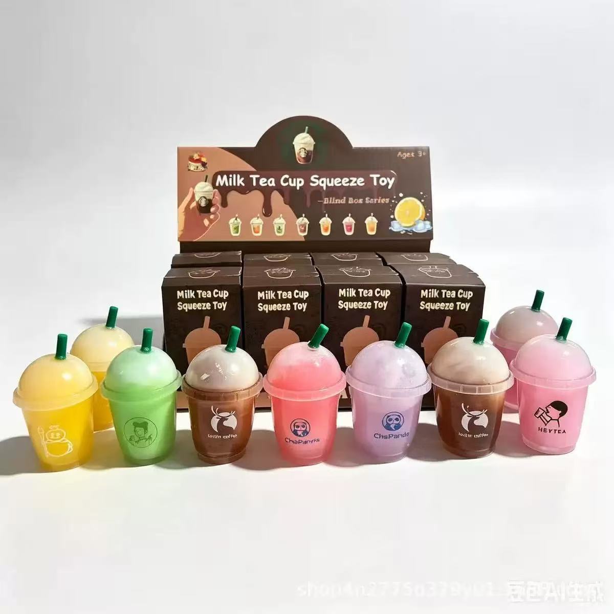 Blind Box Milk Tea Cup Cross-Border New Stock Ready-to-Ship Independent Site TK Bestseller Squishy Malt Candy Stress Relief Toy Wholesale