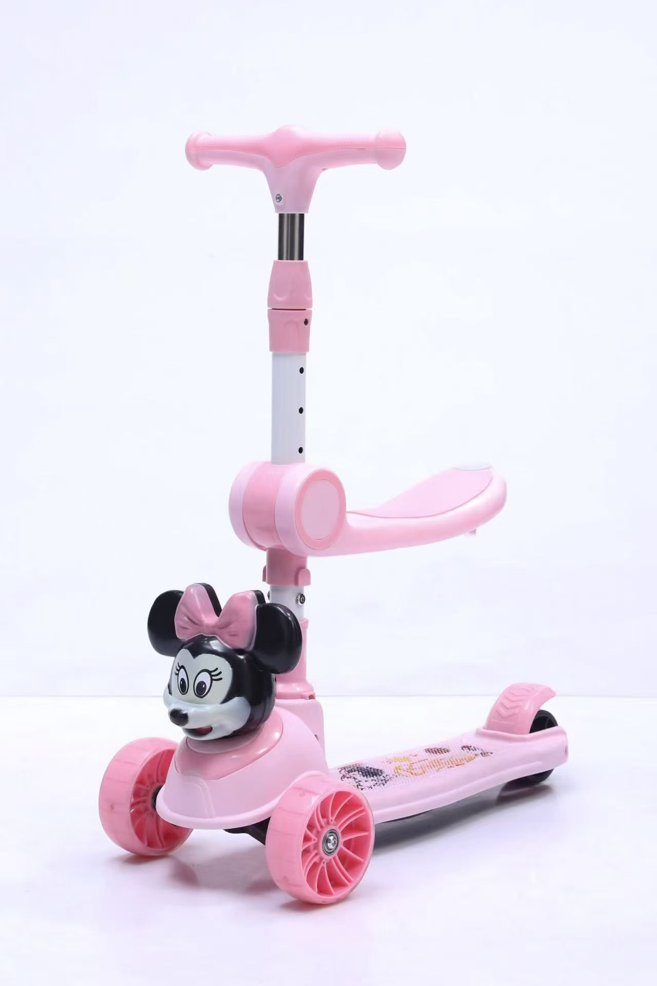 Hebei Kids Ride-On - Cartoon Mickey Scooter with Seat (Pink, Green, Purple, Yellow)
