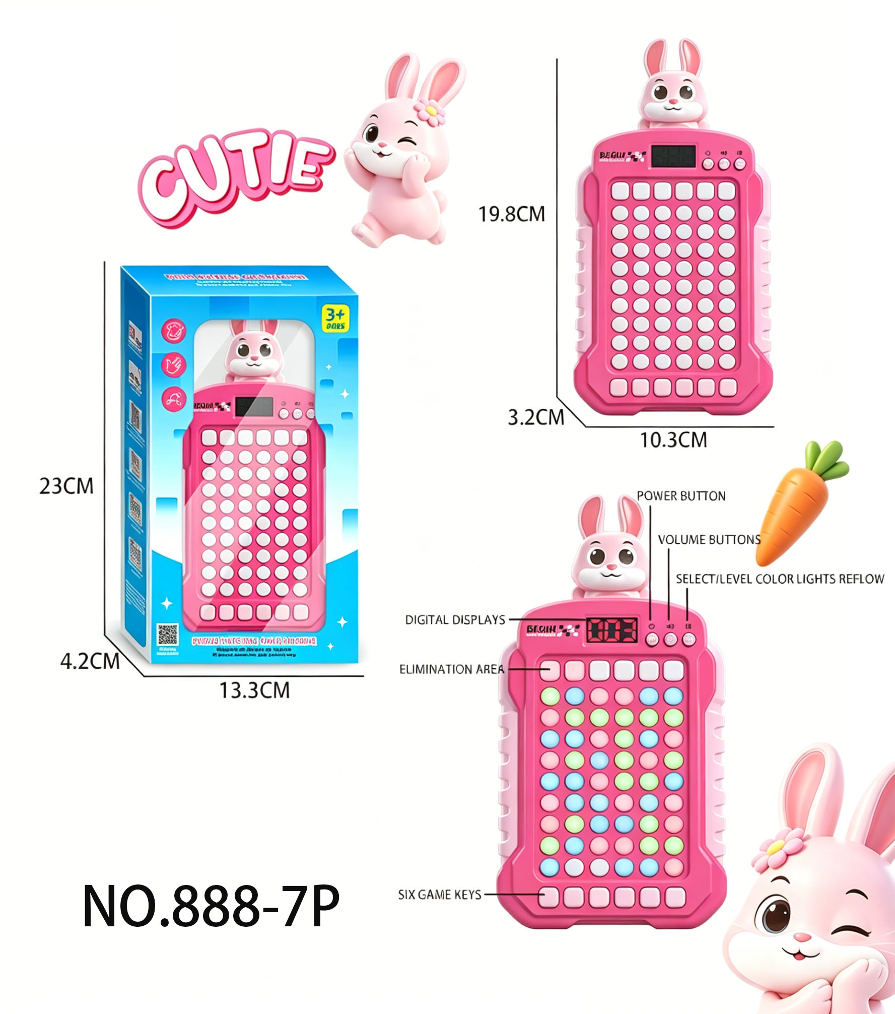 Bunny Matching Game Console Battery-Powered 4*AA (Batteries Not Included)