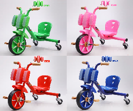Hebei Children's Tricycle - With Basket, Lights, and Music (Oil Green Deep Pink, Sapphire Blue, Red)
