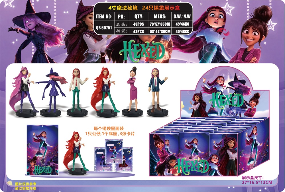 4" Magic Realm 24-Piece Tin Display Box (Includes 1 Random Figurine, 1 Base, and 3 Cards per Bag)