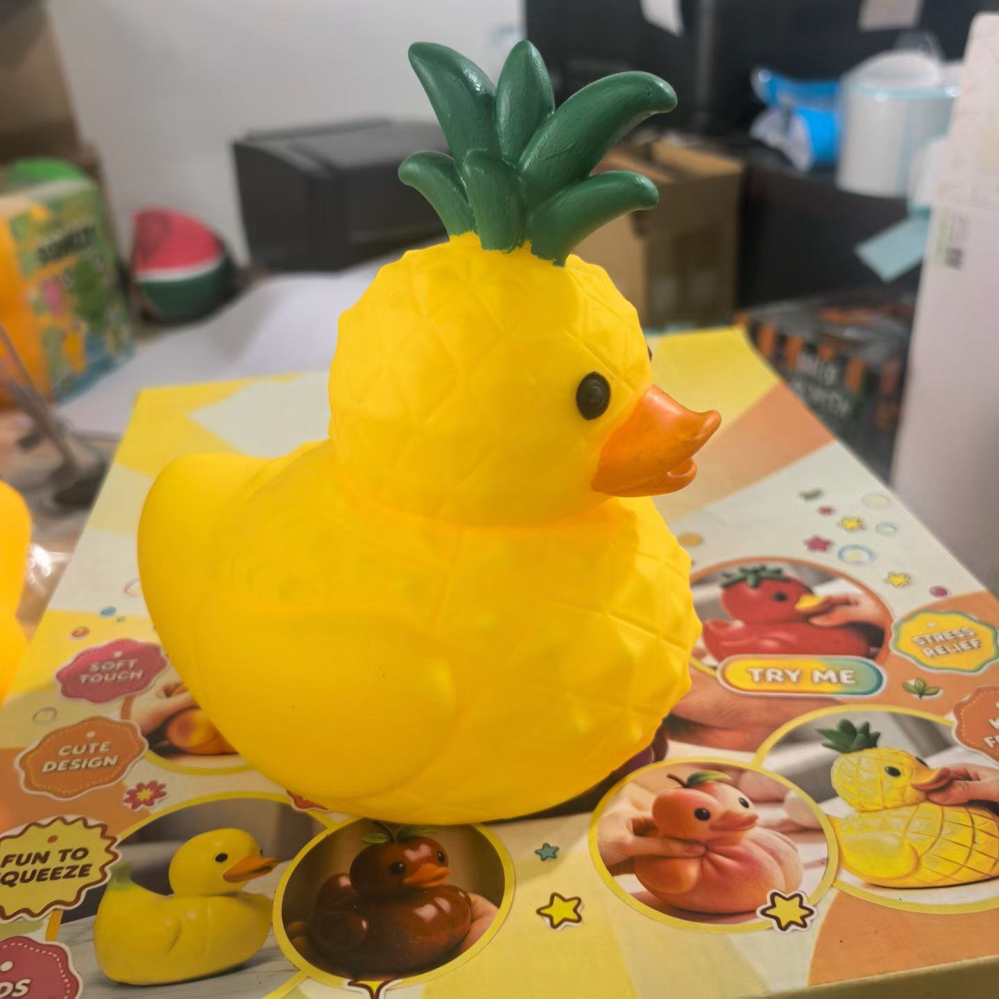 Cross-border Creative Cute Pineapple Duck Squishy Toy - Ultra Soft TPR Stress Relief Sensory Fidget Toy