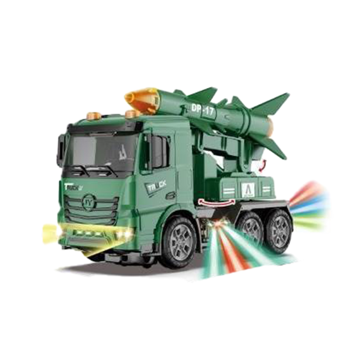 Electric Toy Electric Animal Dual-Function (360° Rotation/Sliding) with Lights and Music Rocket Missile Vehicle, Two-Color Mixed Pack