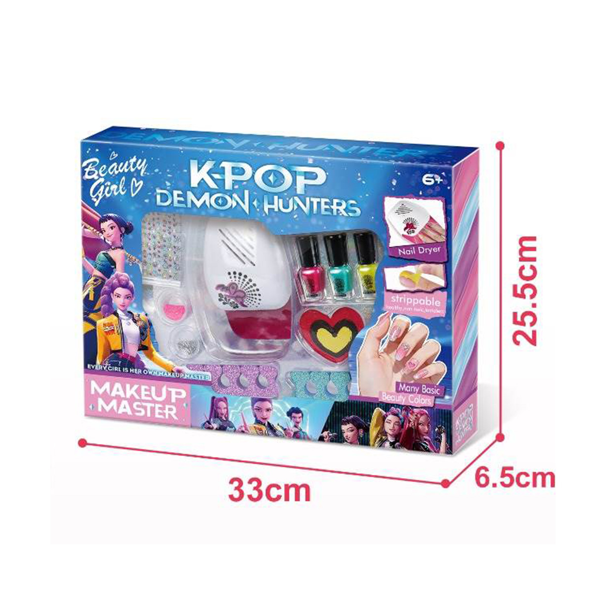 Role-Playing Toy, Cosmetic Toy, Magic Huntress Electric Nail Dryer Manicure Set (2*AA not included)