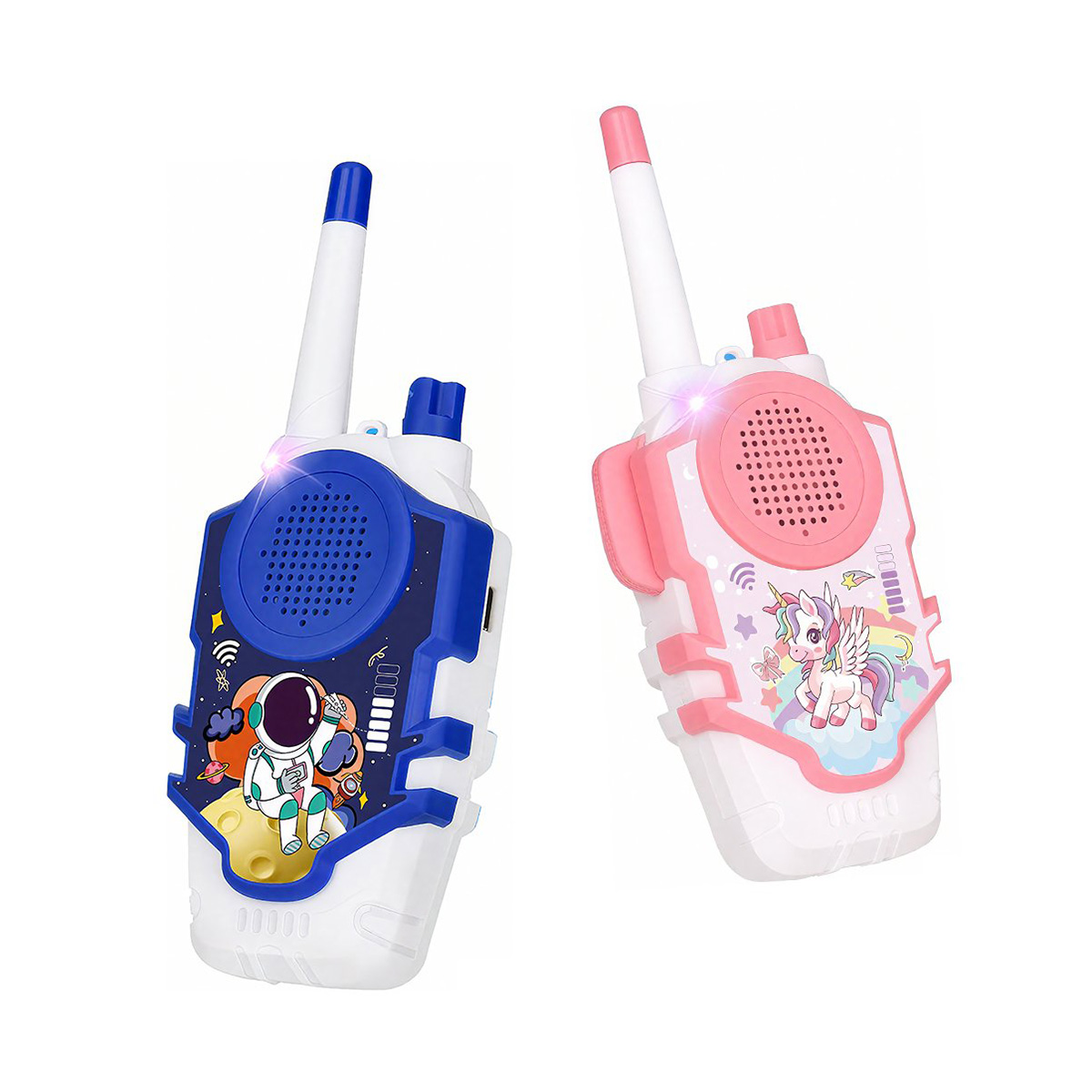 Walkie Talkie Toy Set (Battery Operated) - Blue/Pink Kids Walkie Talkies (Short Range) (Parent-Child Interaction) (Includes Stickers) [Children's Walkie Talkie Communication Device Wireless Intercom]