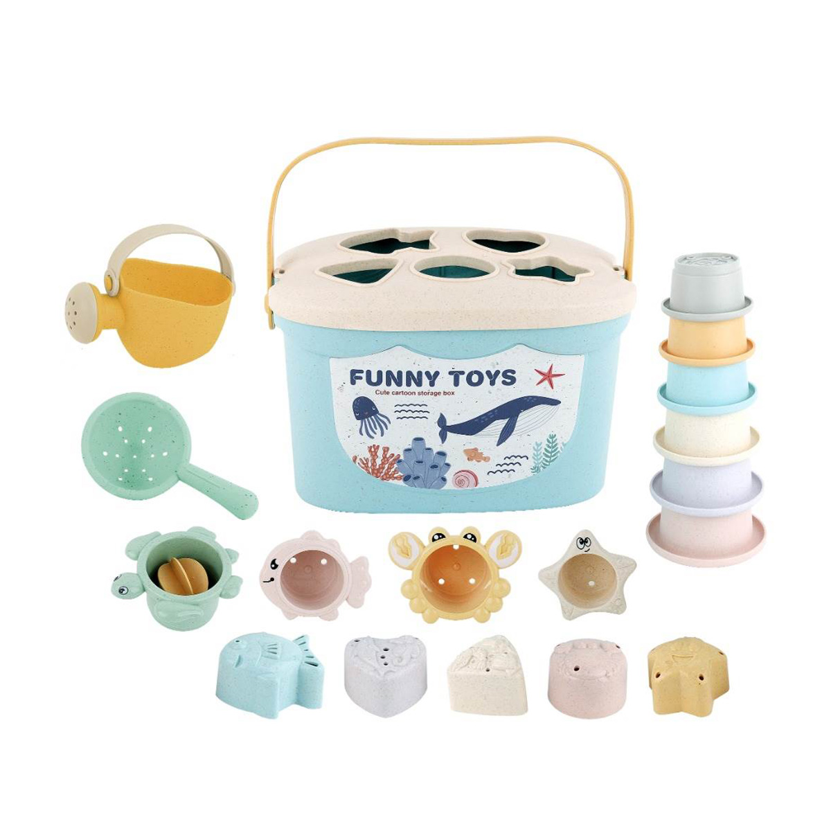 DIY Toy Straw Building Blocks Bathroom Storage Bin Set