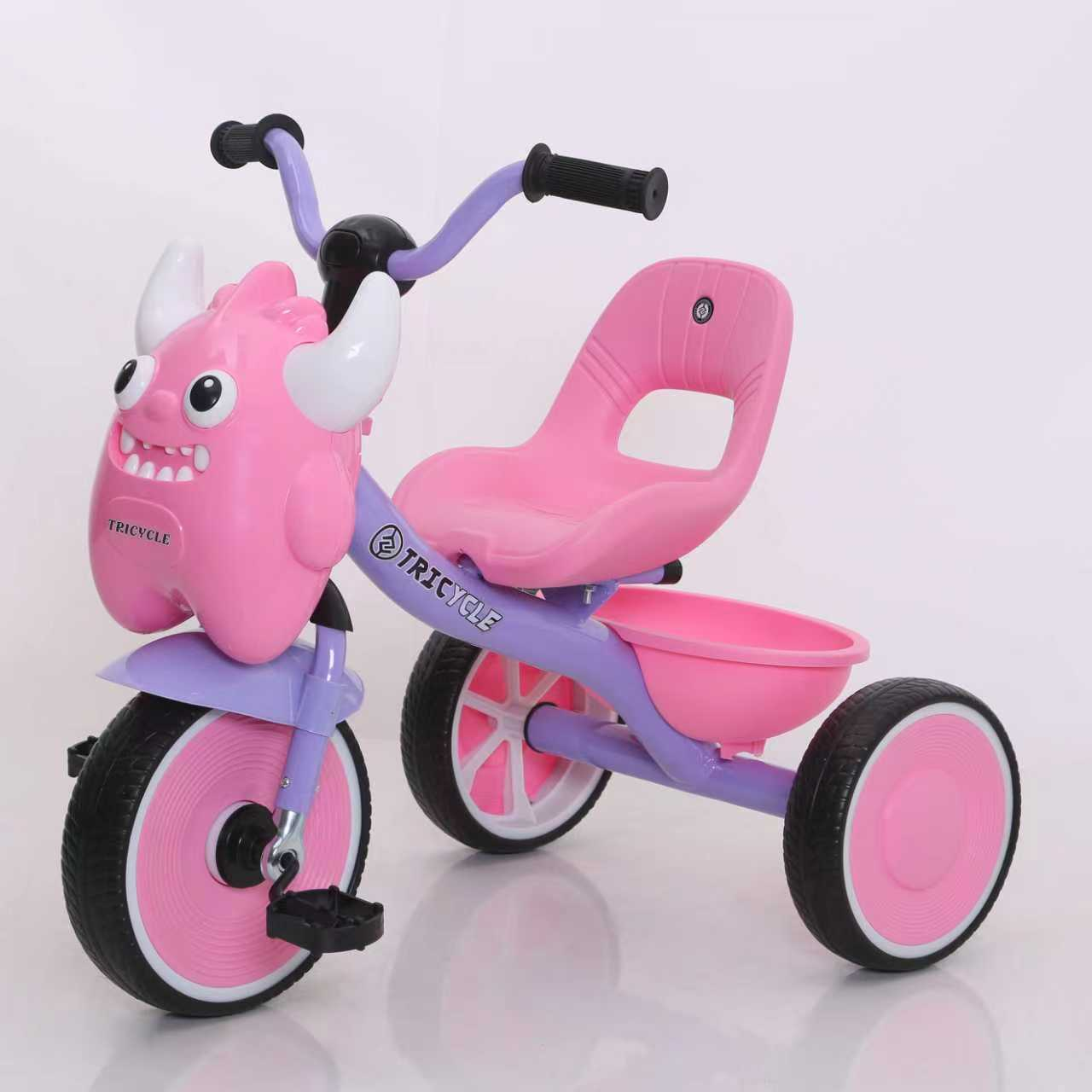 Hebei Children's Bike - Cartoon Front Bucket Tricycle (Green, Pink, Blue)