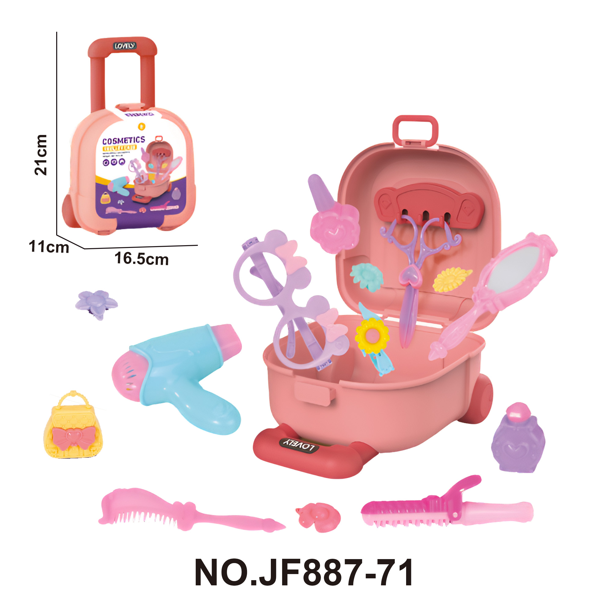 Cartoon Kids' Pretend Play Accessory Toy Pull-Along Suitcase