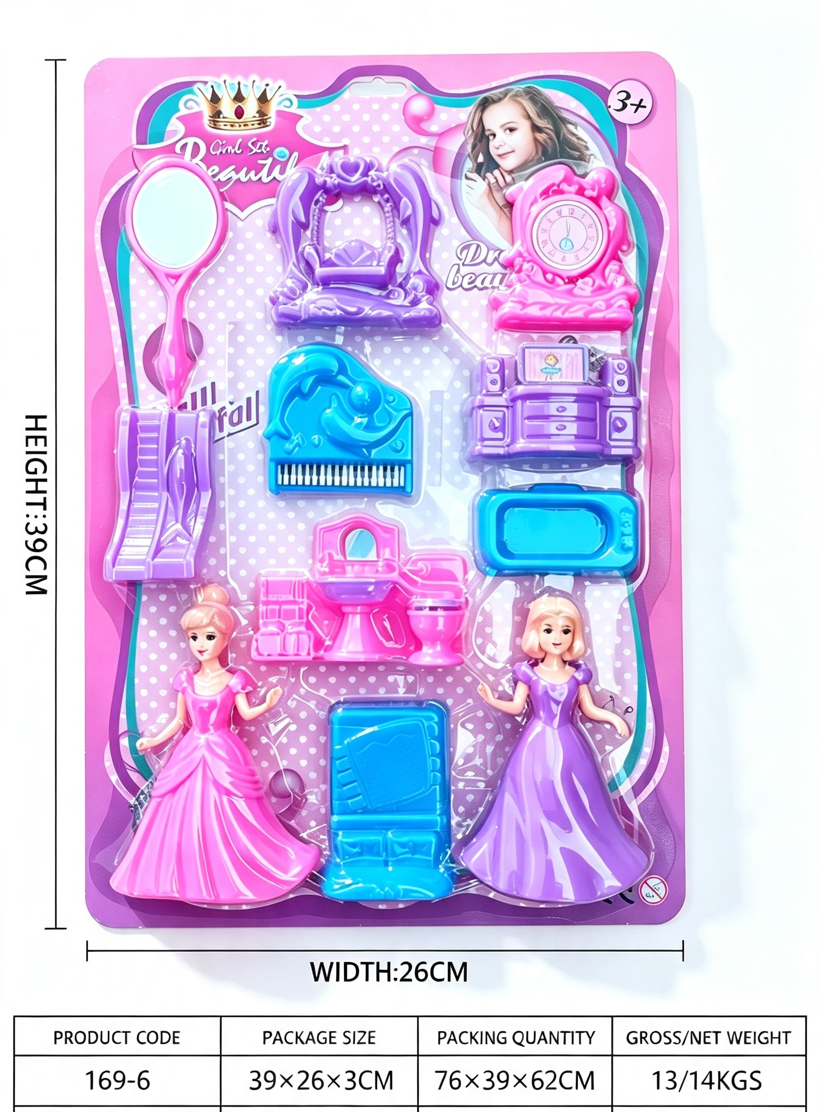 Princess Bed Set for Pretend Play