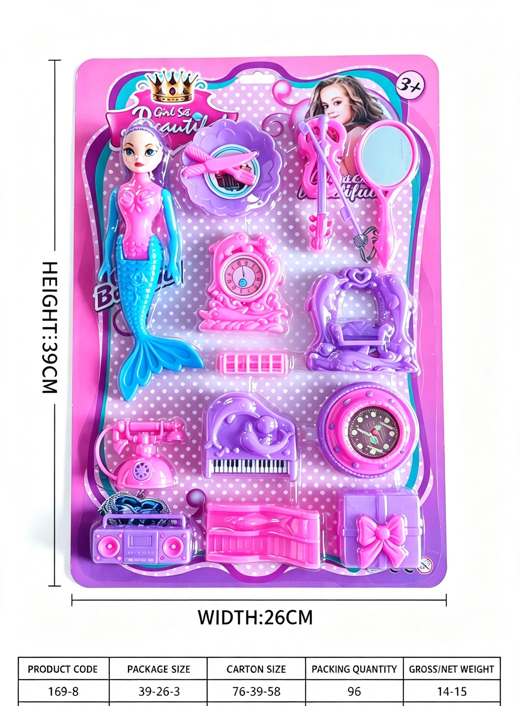 Mermaid Princess Birthday Cake Furniture Play Set