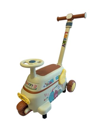 Hebei Kids Bike - Push Handle Ride-On Bike (Pink Purple, Beige Brown, Blue Orange)