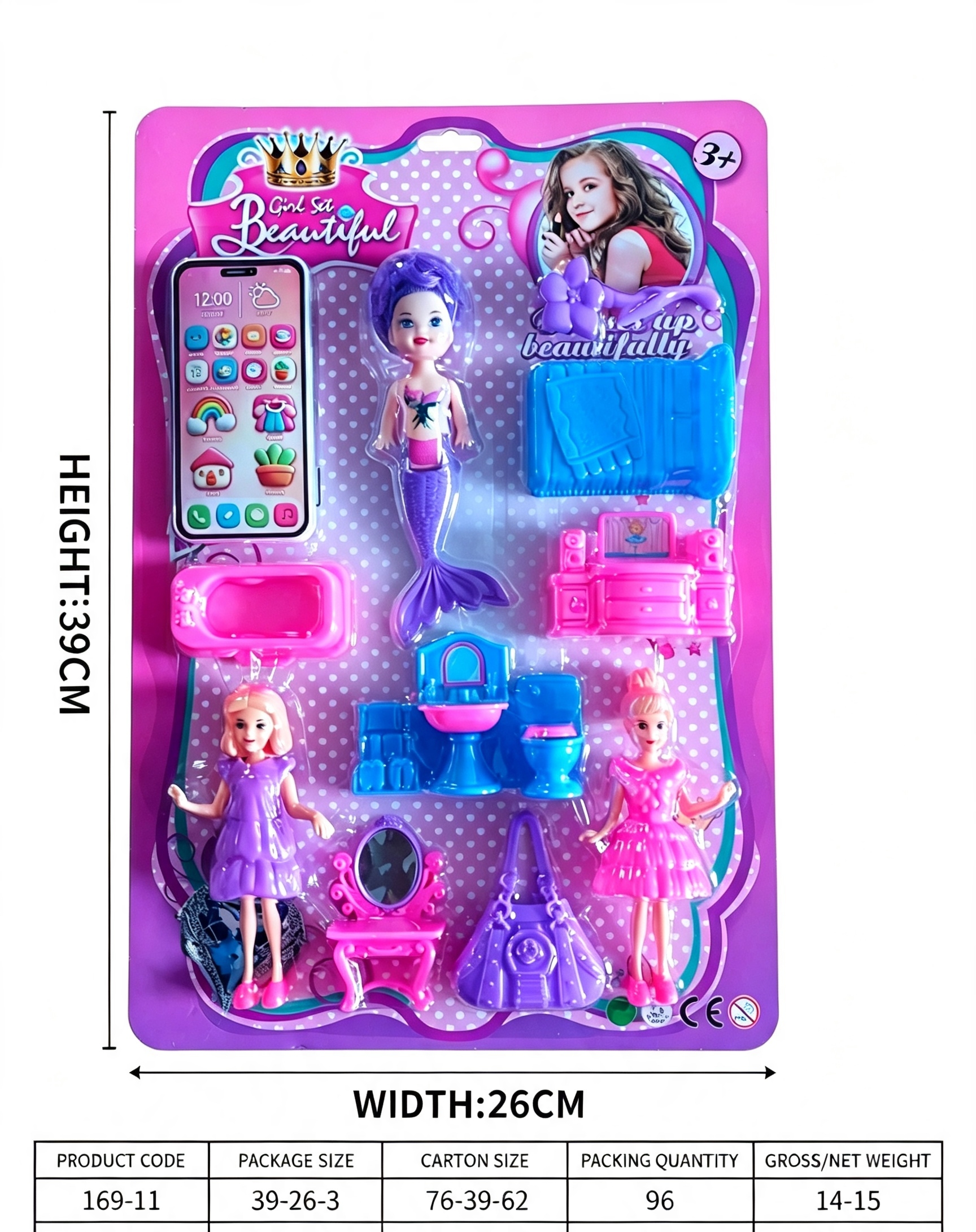 Furniture Play Set for Princess Mermaid Bed
