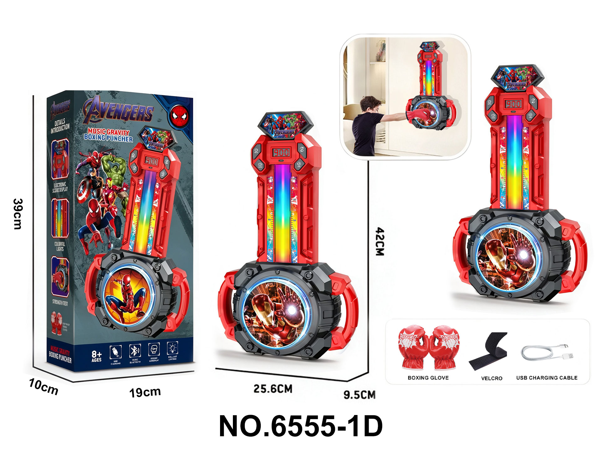 Iron Man Children's Smart Music Punching Machine Boxing Trainer Toy [Standard Version]