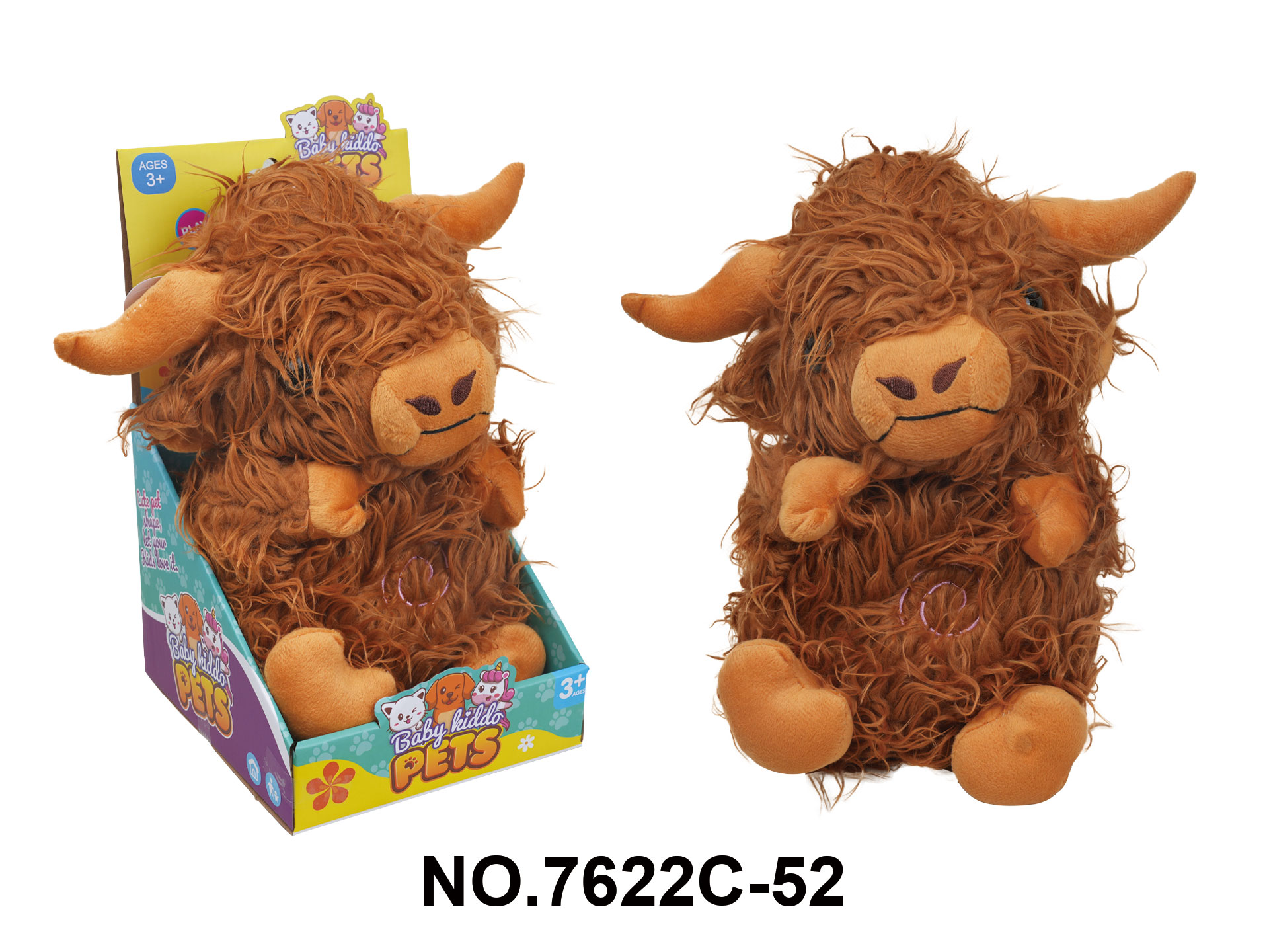 Electric Soothing Snoring Plush Highland Yak (Breathing, Glowing, Lullaby, 3*AAA Batteries Not Included)