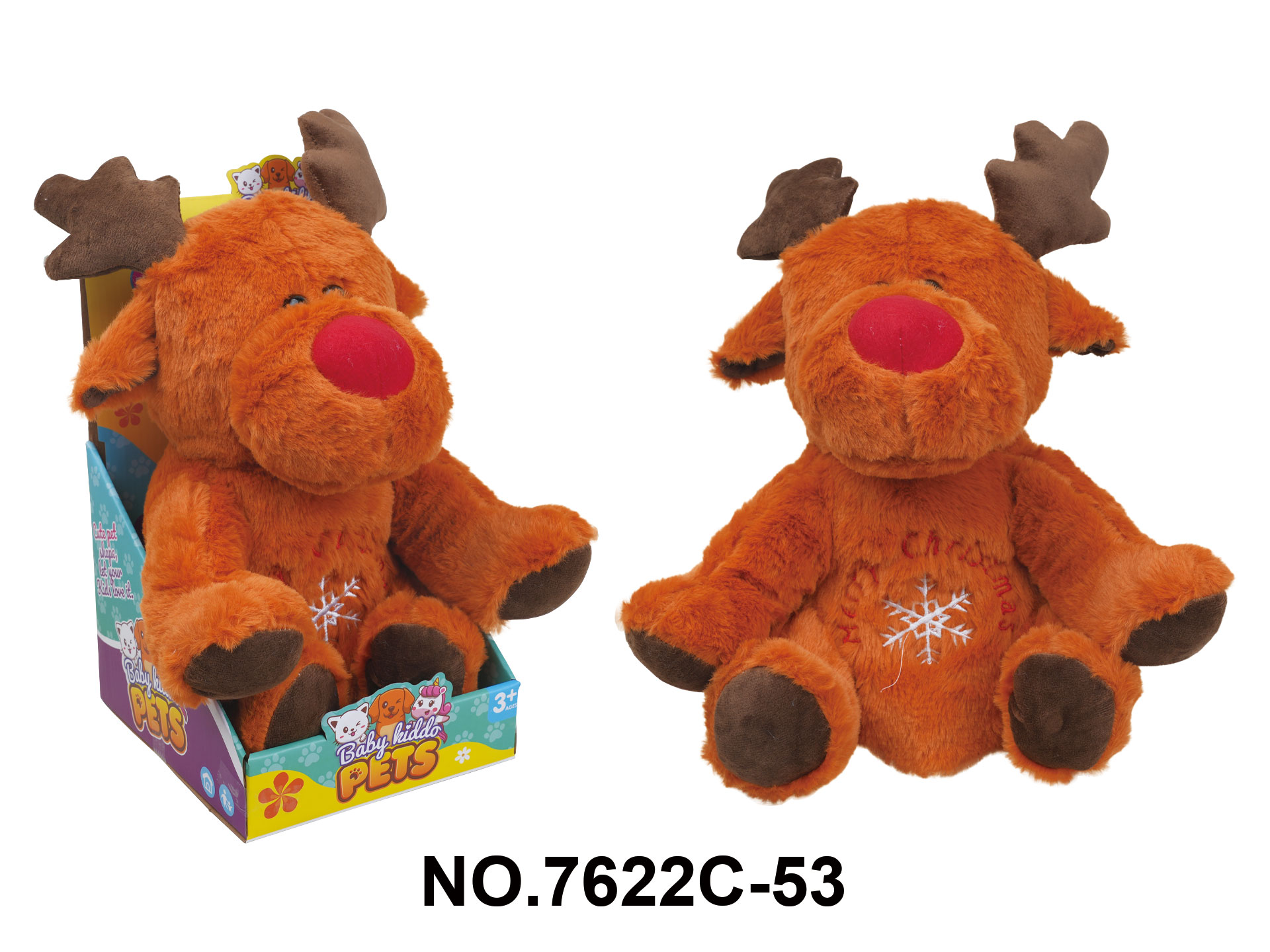 Electric Soothing Snoring Plush Christmas Reindeer (Breathing, Glowing, Lullaby, 3*AAA Batteries Not Included)