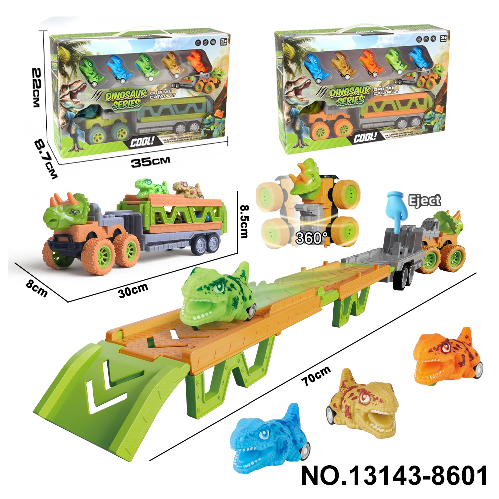 Dinosaur Inertia Launcher Cars (5-Pack Pull-Back Dinosaurs)
