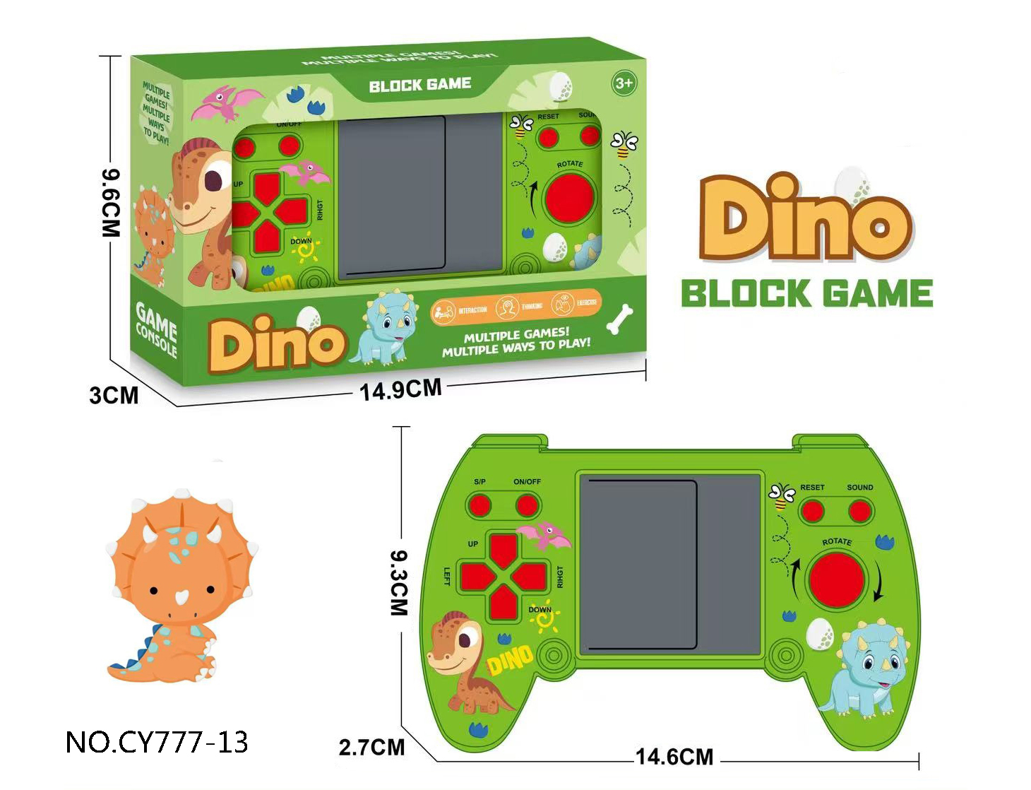 Dinosaur Classic Game Console 2*AA Not Included