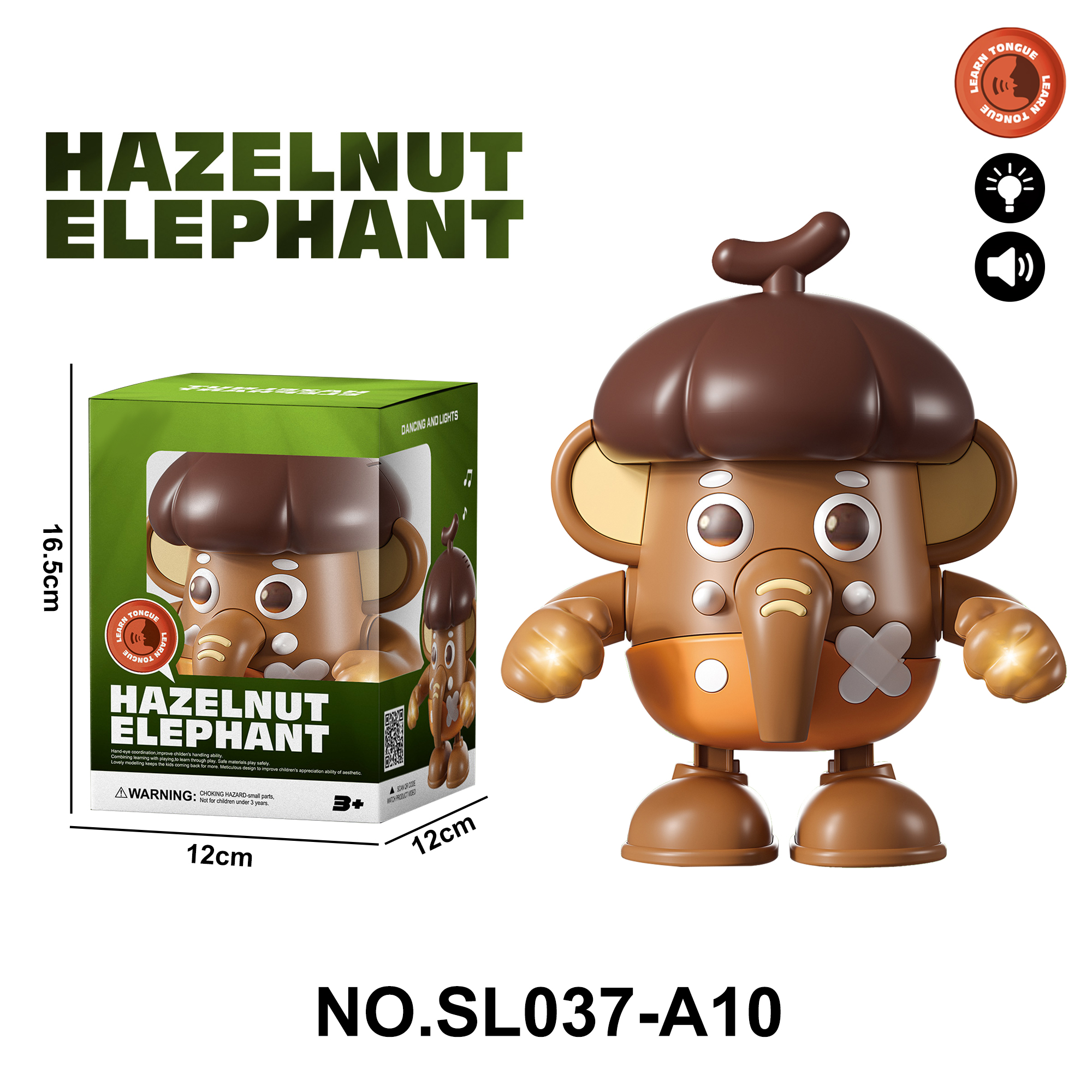 Light Music Talking and Dancing Hazelnut Elephant