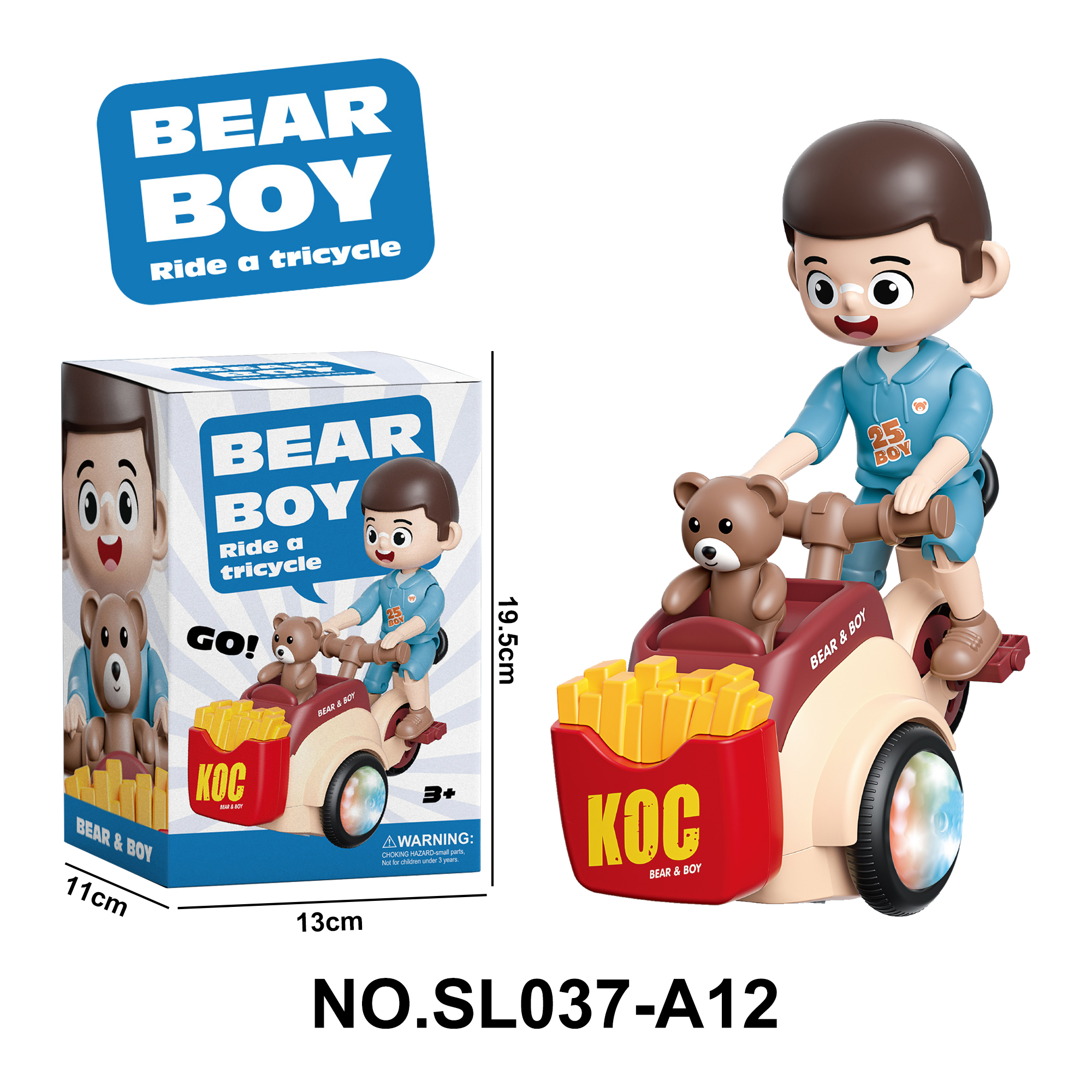 Light and Music French Fries Boy Stunt Tricycle