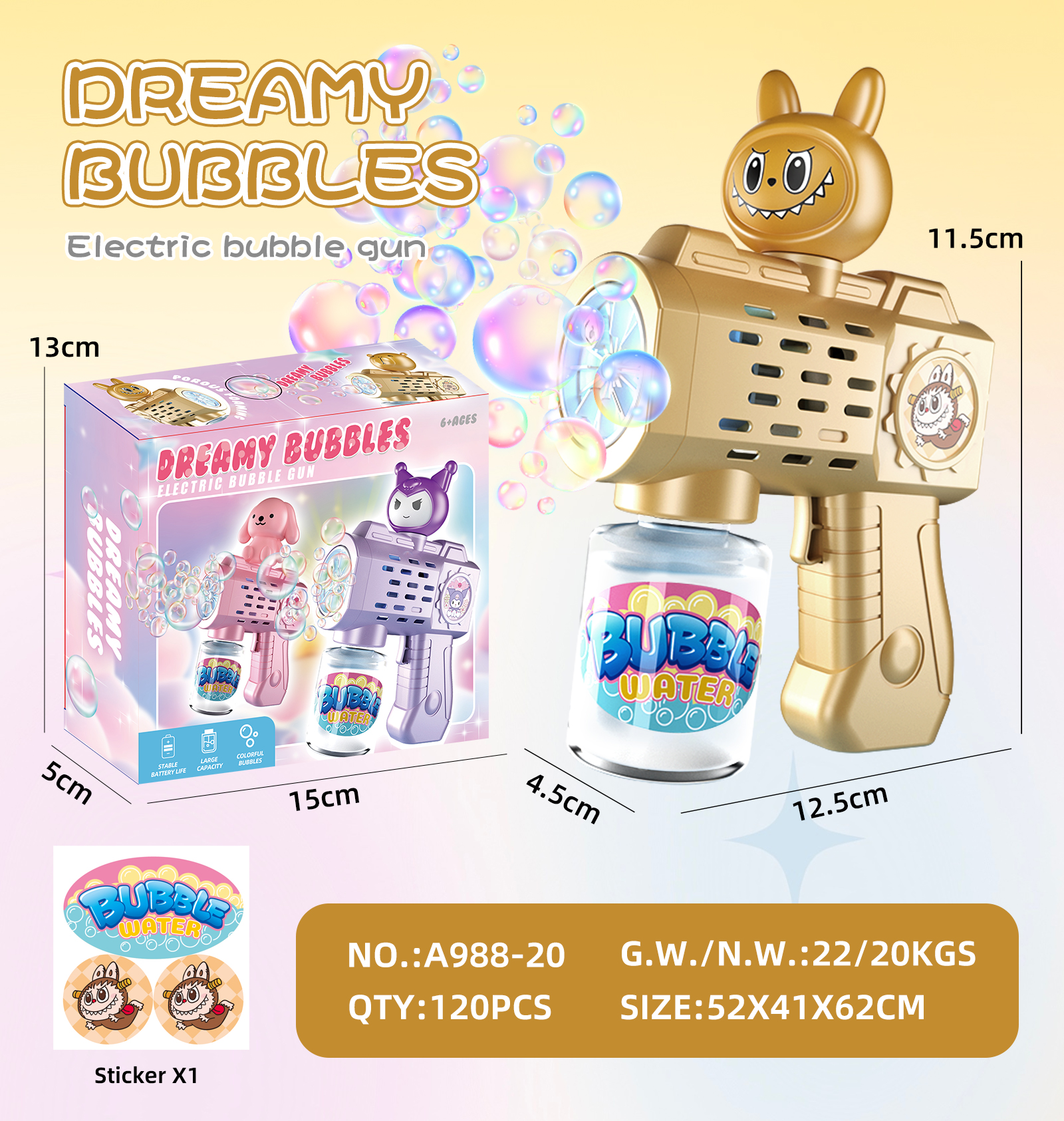 Labubu Bubble Gun Bubble Toy