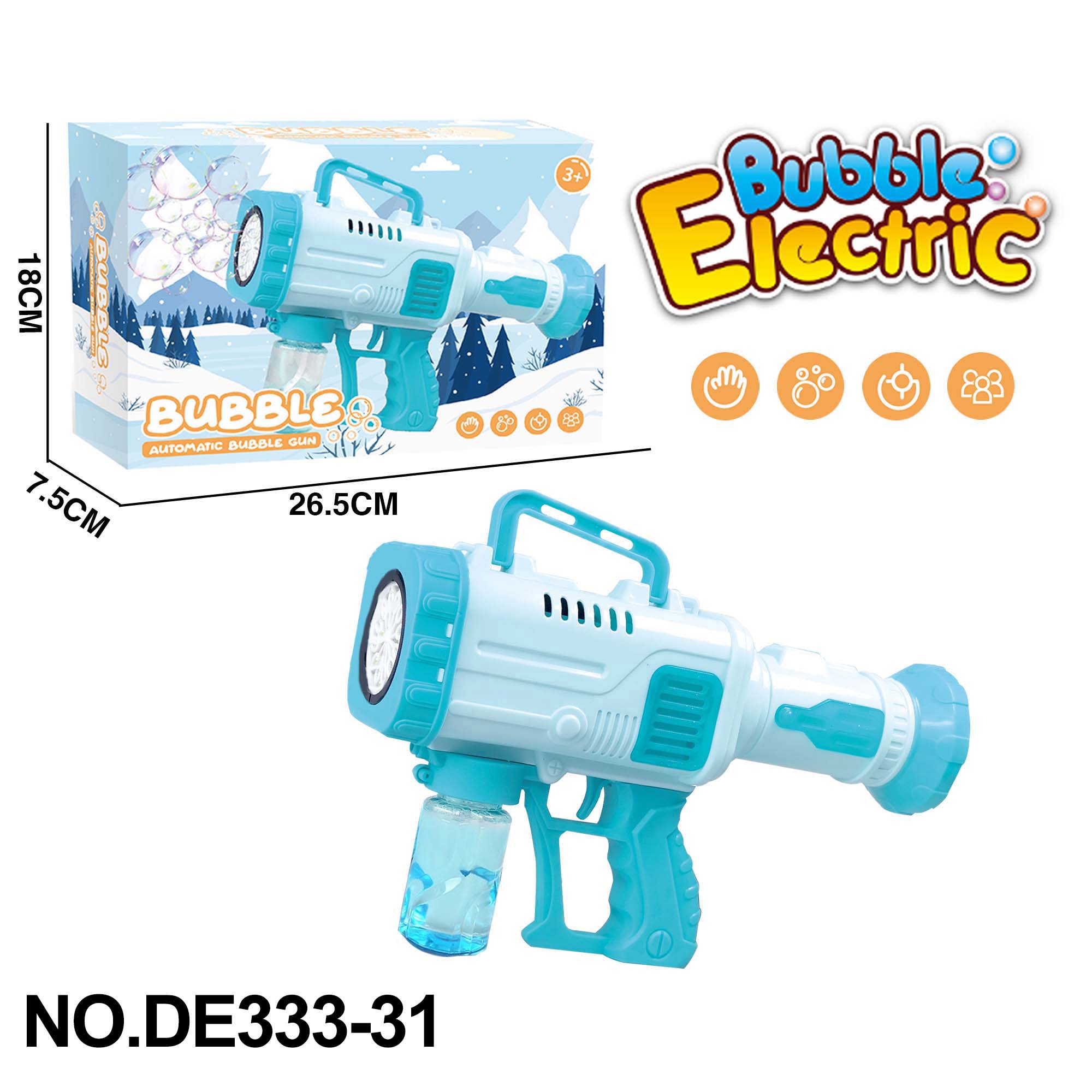 Frozen 12-Hole Bazooka Bubble Gun