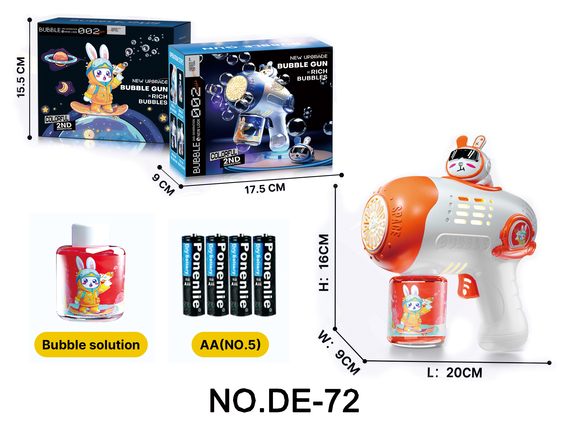 Astronaut Rabbit Bubble Blower [Orange]