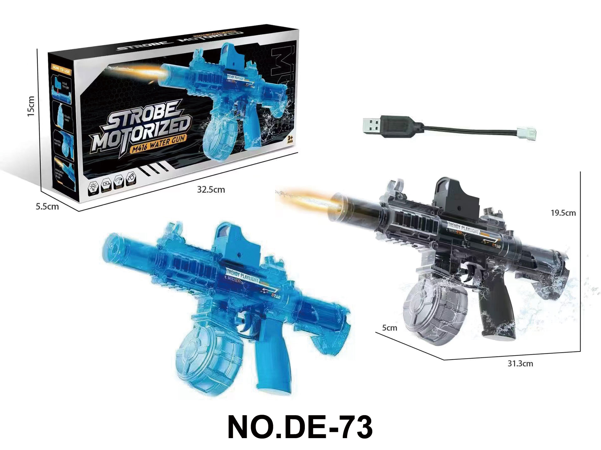 M416 Automatic Water Gun in Blue and Gray Mixed Pack