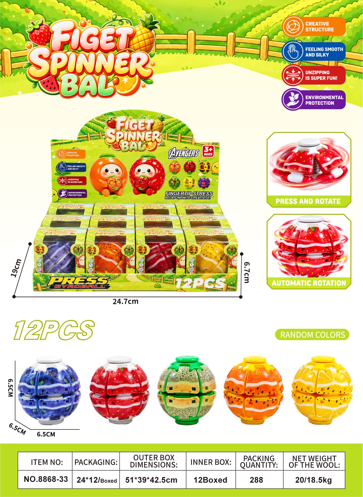 Fruit UV, Standard Color Box, Press Spinner