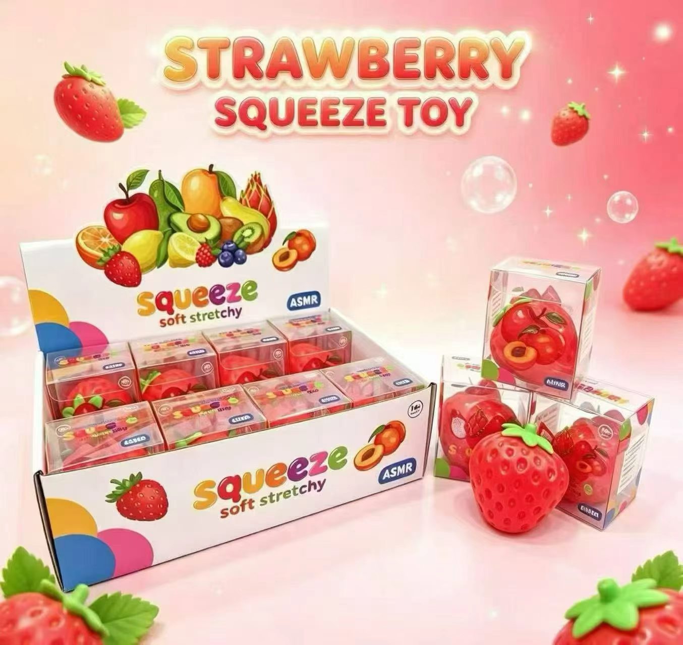 Building Block Strawberry Squeeze Toy