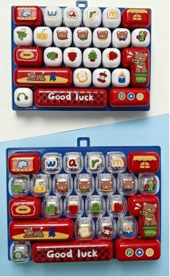 Adorable Pets Theme - Vintage Bear (Transparent) 26-Key Switch Tester