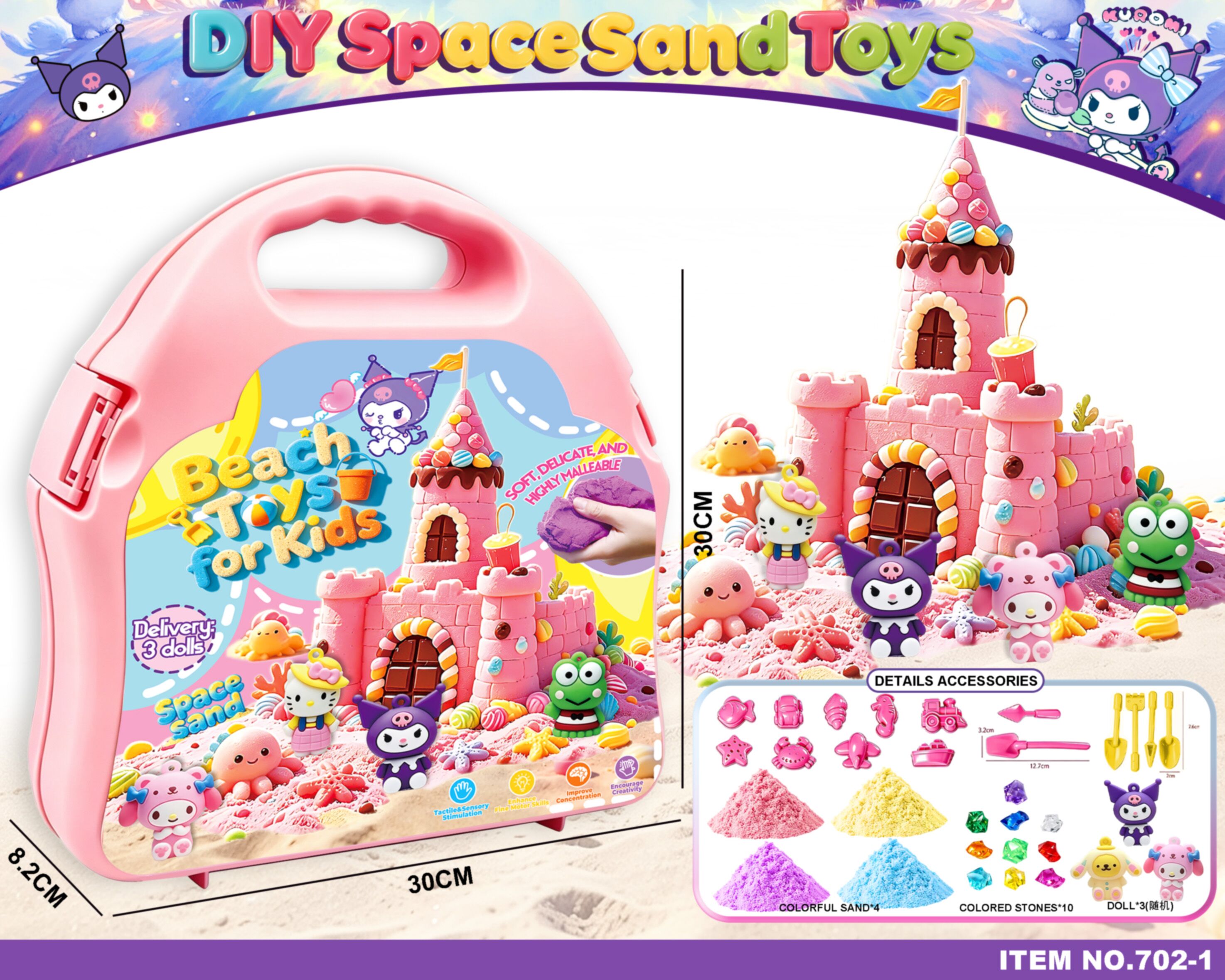 Kuromi Magic Sand Castle DIY Toy Sand for Pretend Play