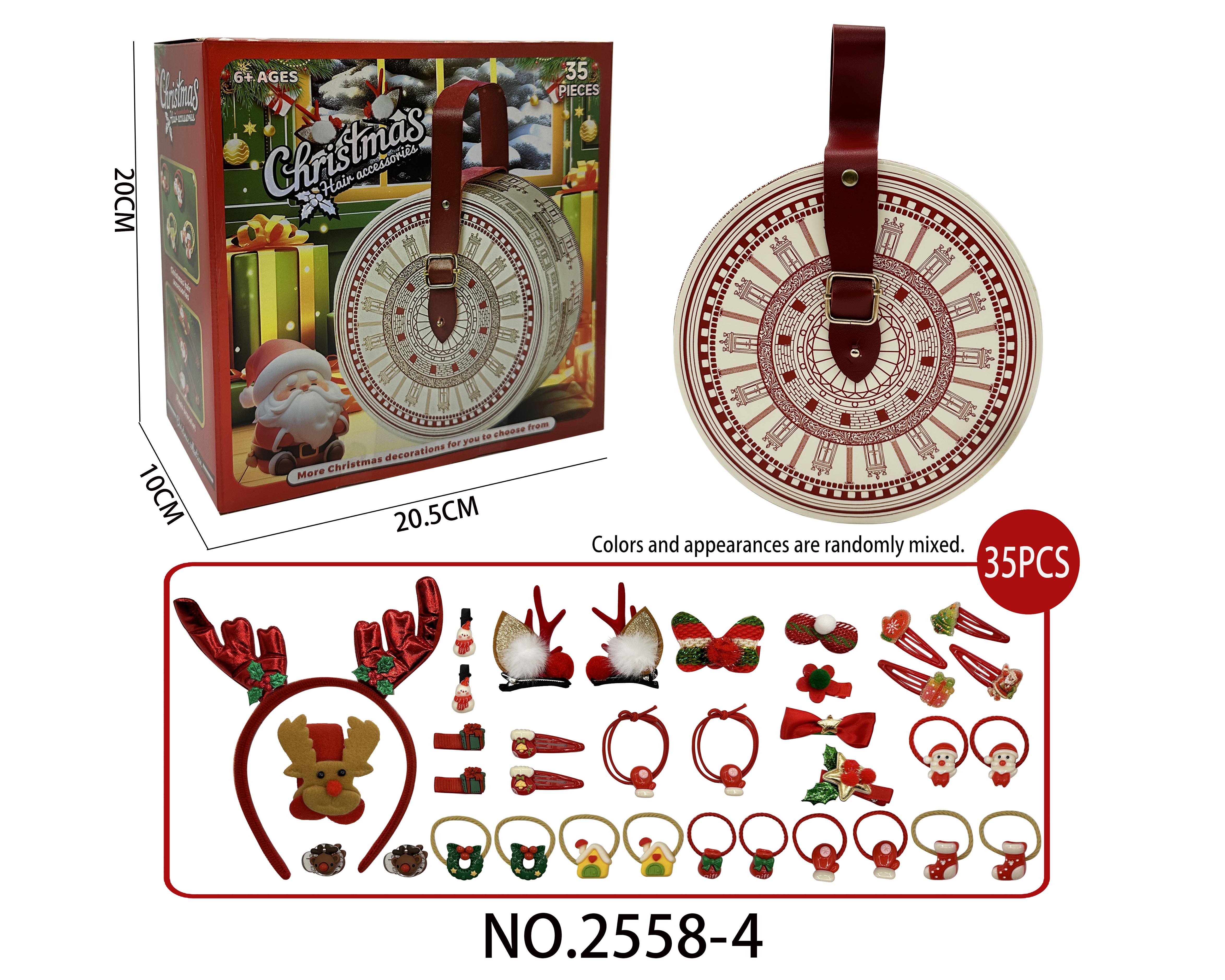 Ancient Architecture Style Handbag Hair Accessories Set 35PCS Girls' Ornament Set Pretend Play Toy
