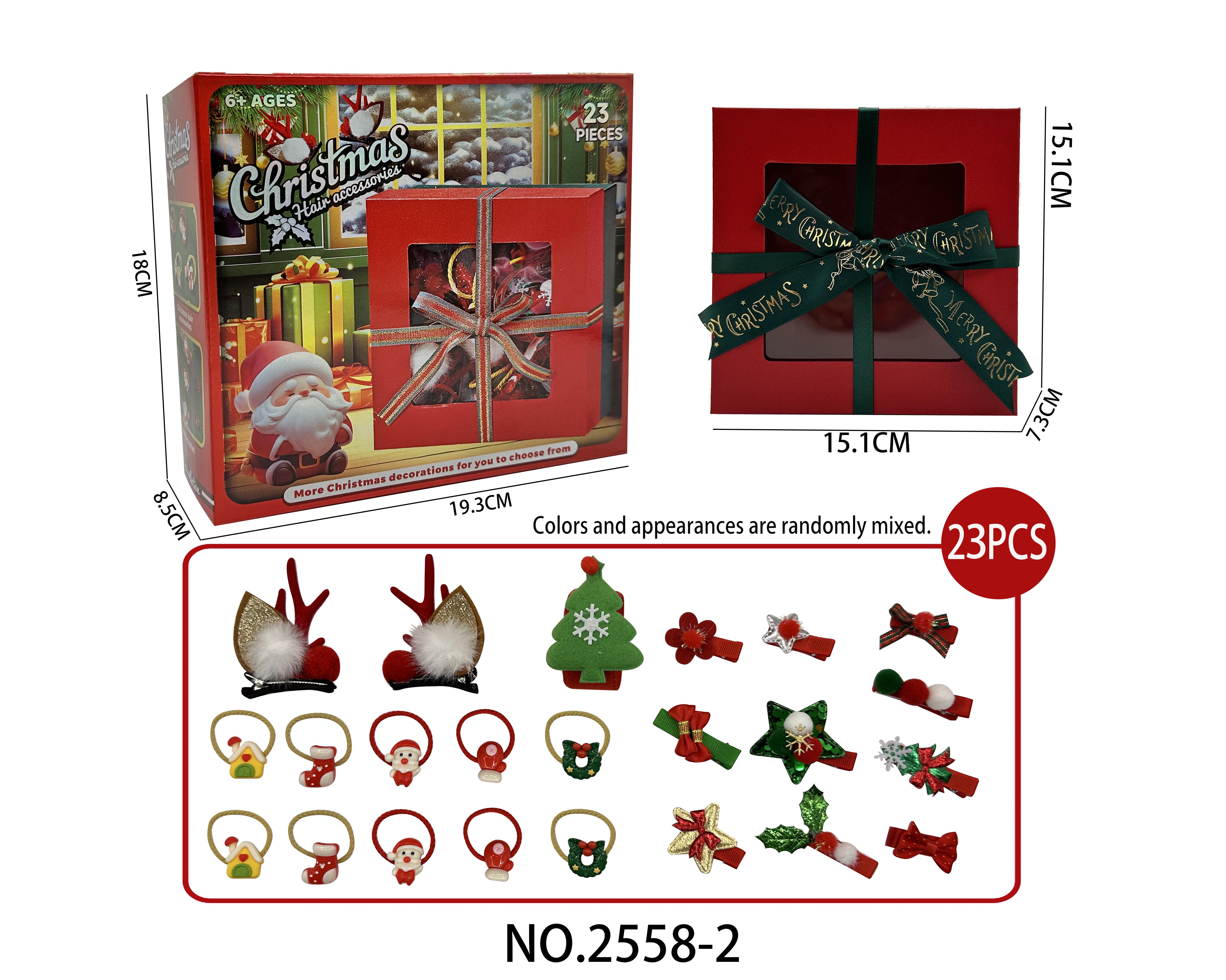 Bow Gift Box Hair Accessories Set 23PCS Girls' Ornament Set Pretend Play Toy