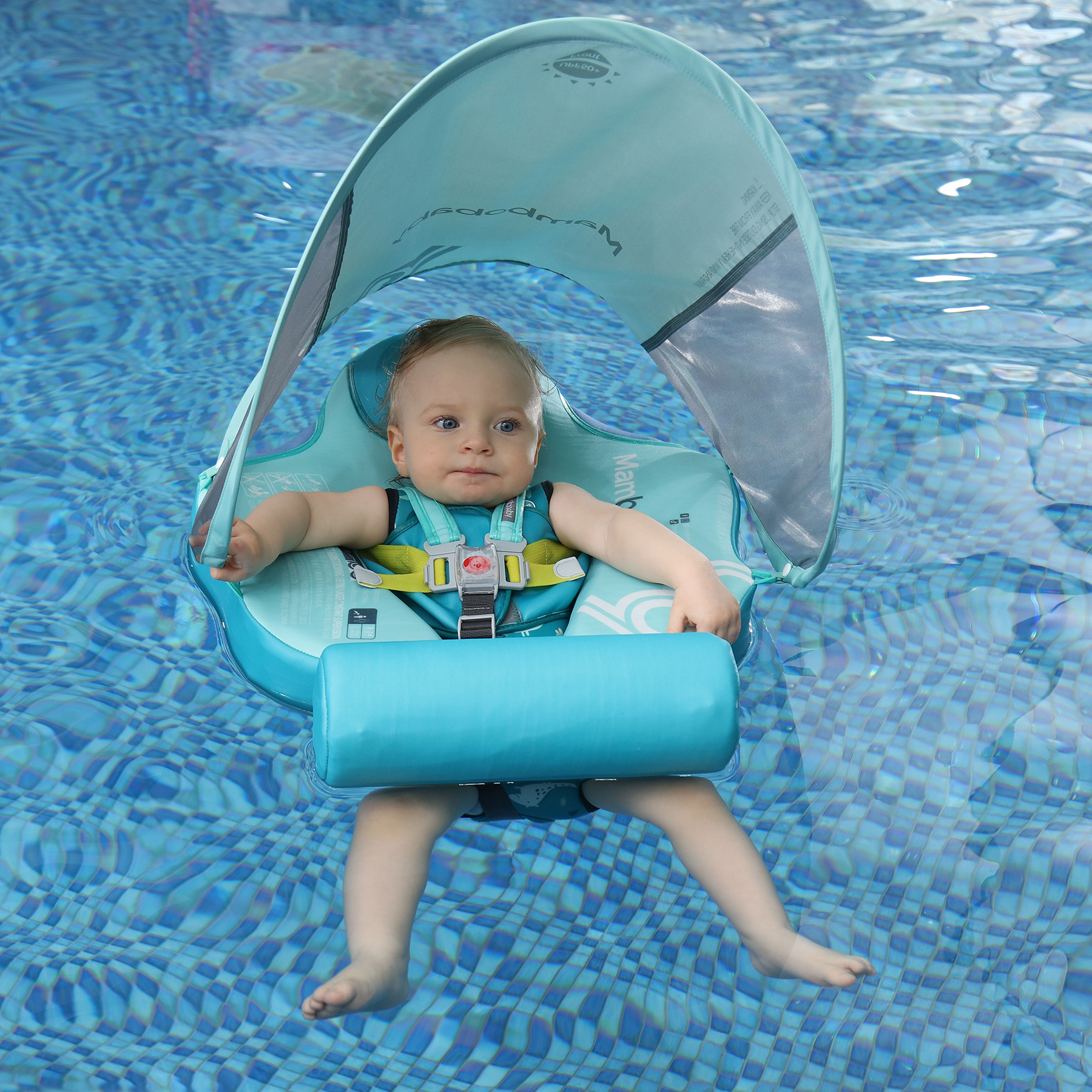 Mambobaby Solid Inner Ring Baby Sunshade Swimming Float, Inflatable-Free Lifebuoy