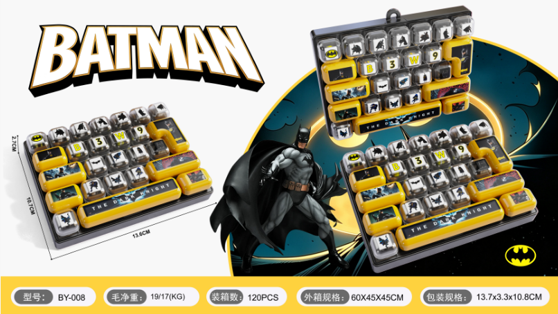 Batman Stress Relief Keyboard with Light - Includes 3 CR1220 Batteries