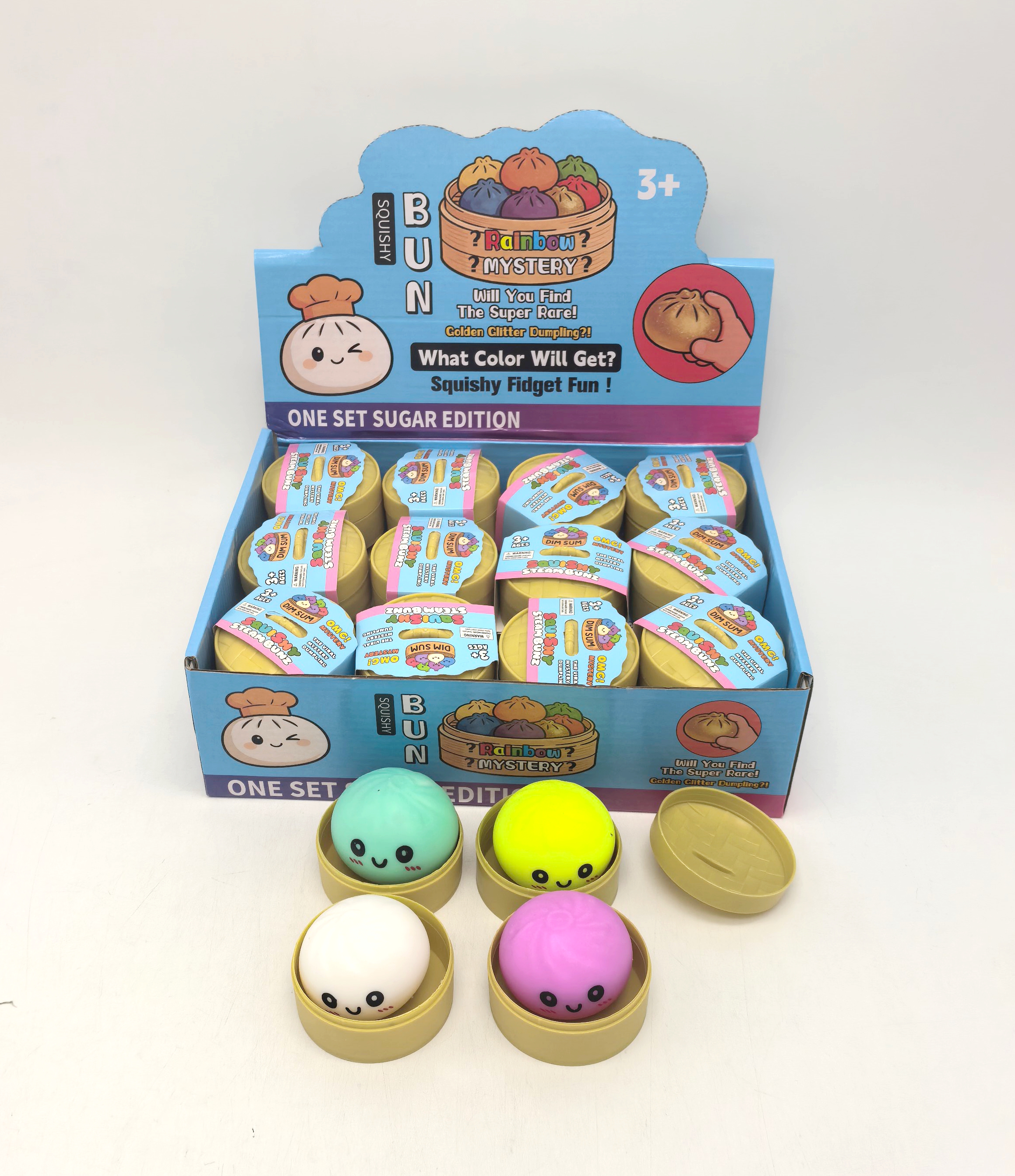 Display Box of 24 5.5CM Emoji Dough Buns