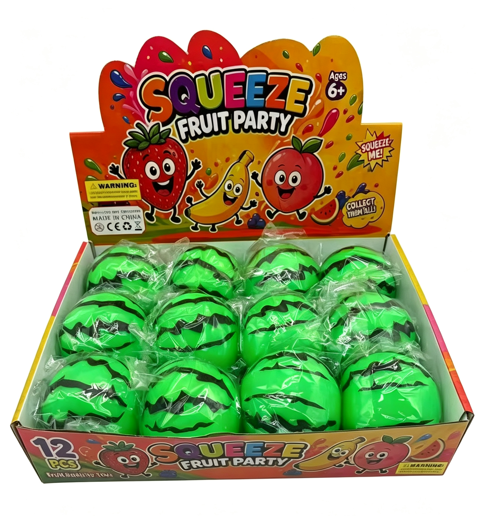 12-Piece Watermelon Slow-Rising Squeeze Toys