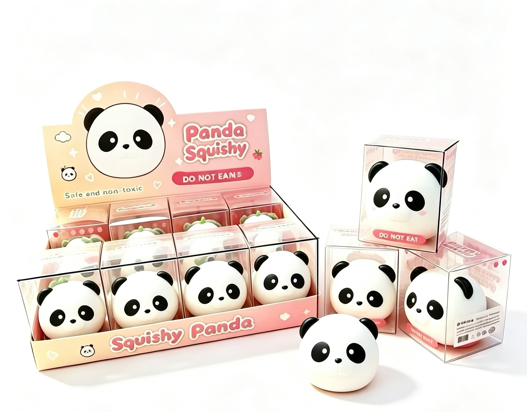 12-Piece Panda Head Building Block Stress Relief Toy