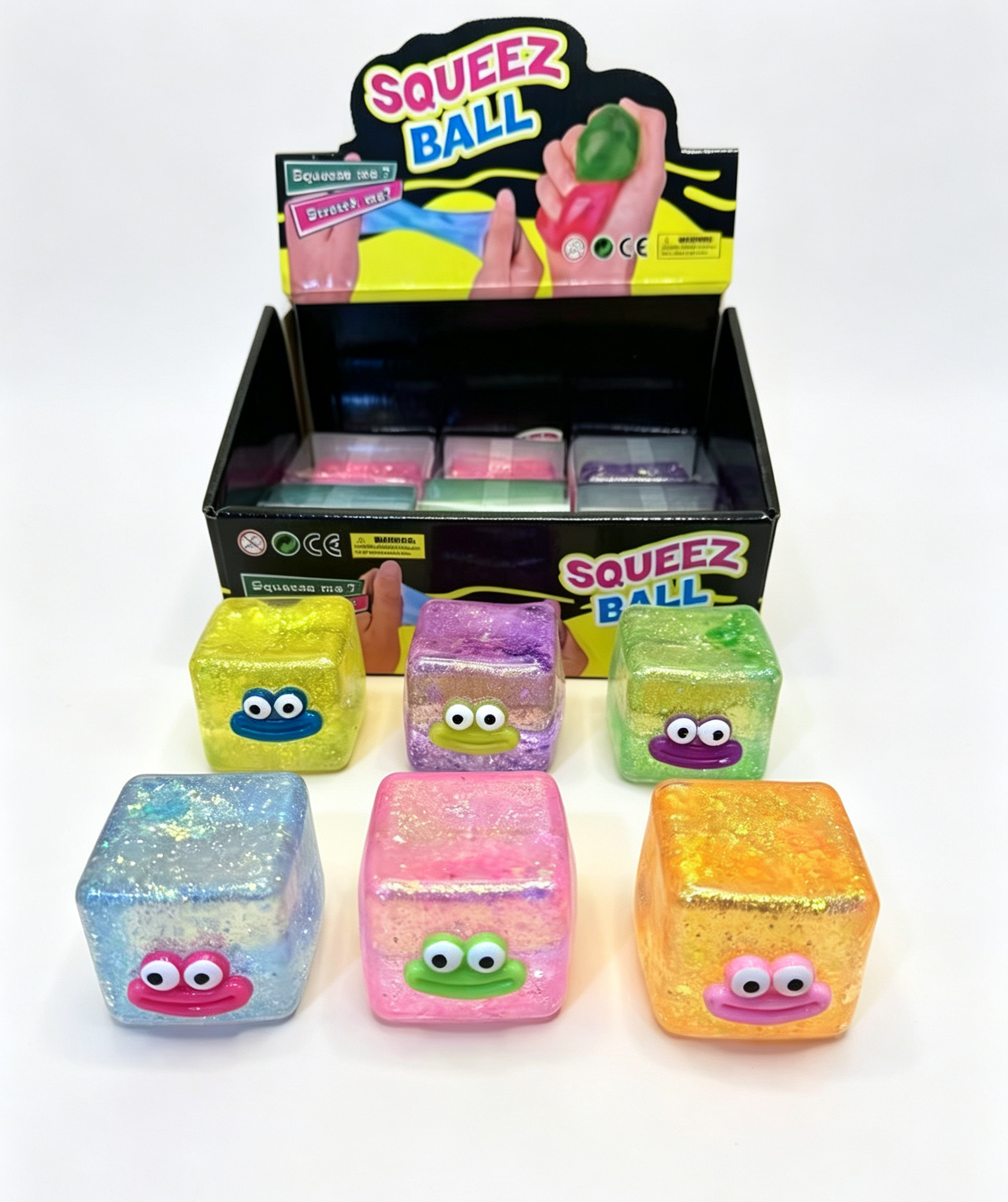 12-Piece Emoji Stress Relief Squishy Cube Set