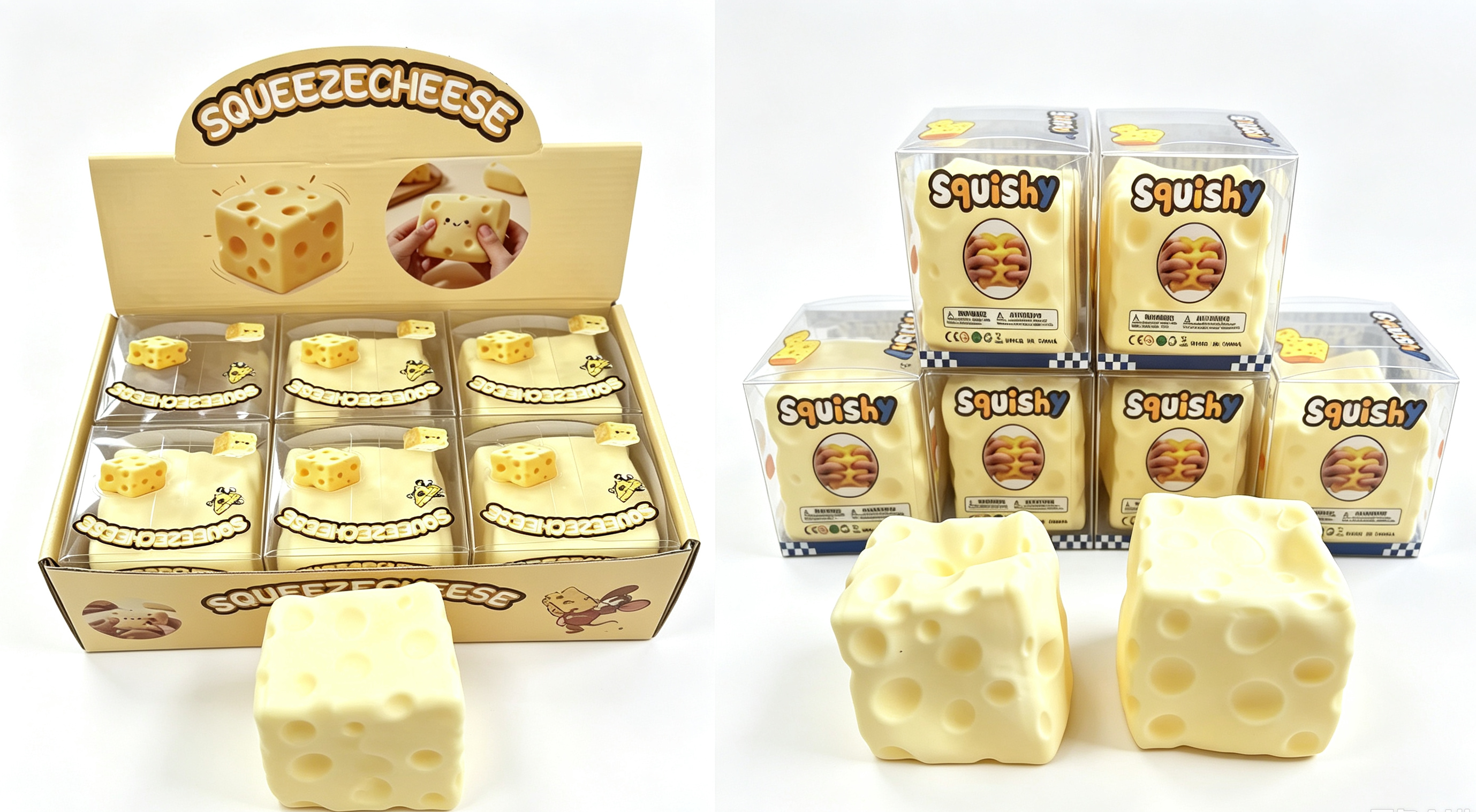 6-Pack Vaseline Cheese Slow-Rising Stress Relief Toys