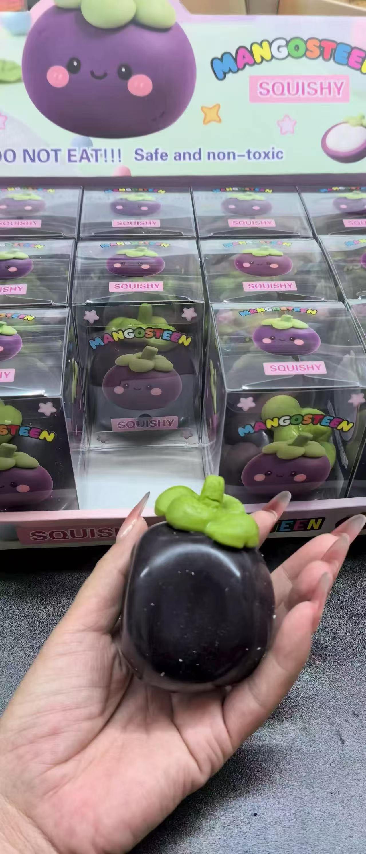 Building Block Mangosteen Squishy Toy with PVC Case