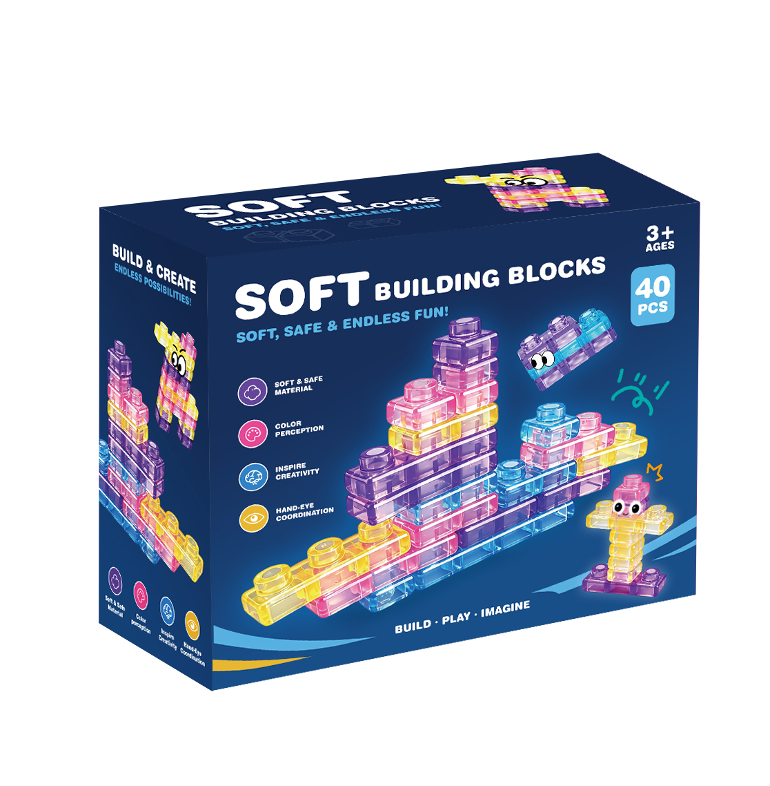 Soft Rubber Building Blocks - Small Pieces