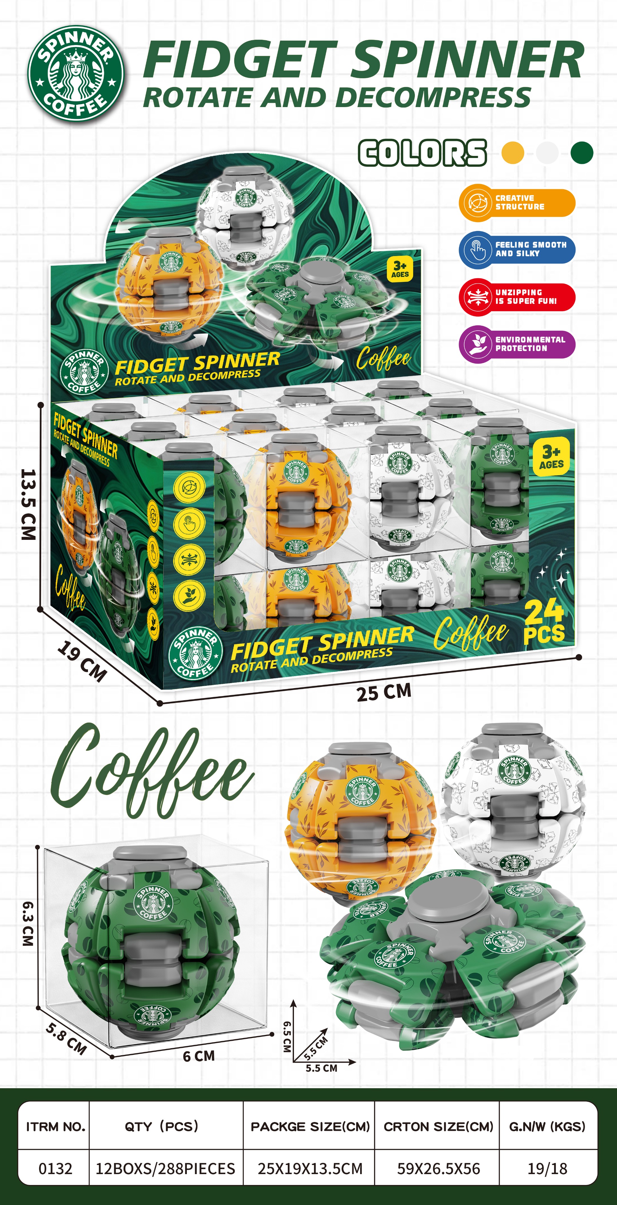 Starbucks Stress-Relief Fidget Spinner Ball